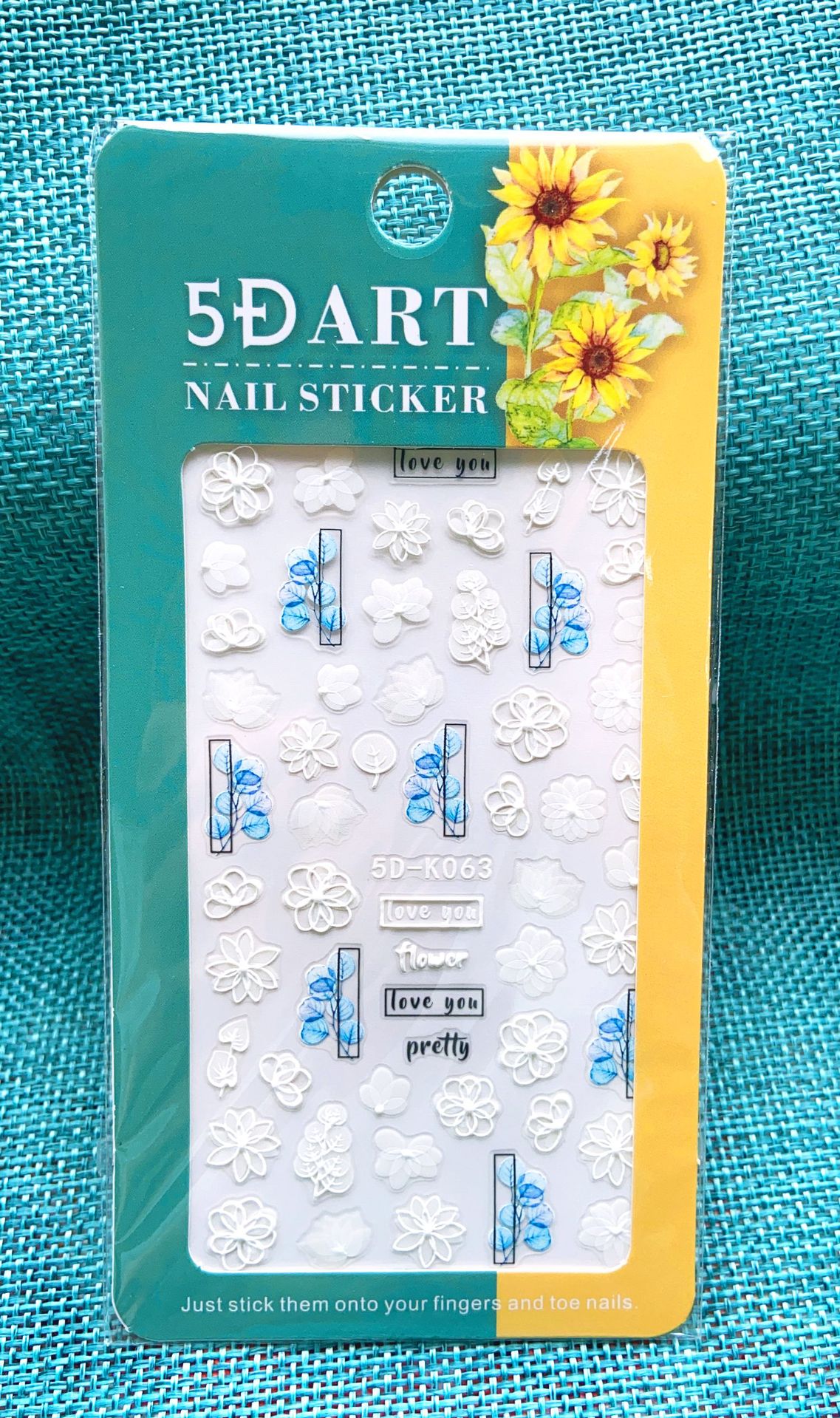 5D Embossed Flower Nail Sticker