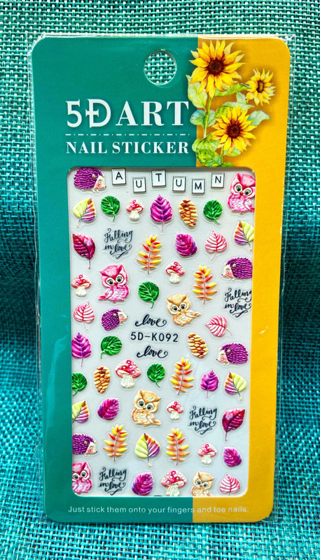 5D Embossed Autumn Nail Sticker