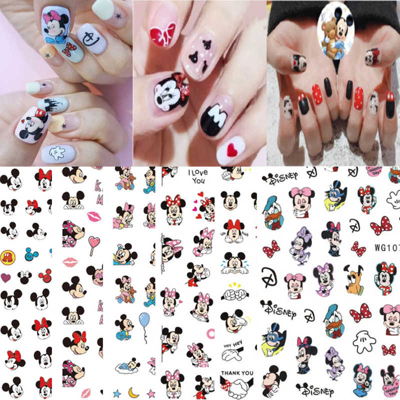 WG297-313 Mickey Mouse Disney Cartoon Adhesive Nail 3D Sticker