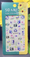 5D Embossed Flower Words Poster Nail sticker