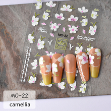 Camellia Cherry Flower Nail Sticker Decoration