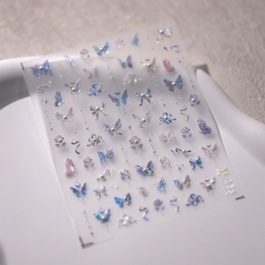 Iron New Technology 3d Butterfly Nail Sticker with Nail Decoration