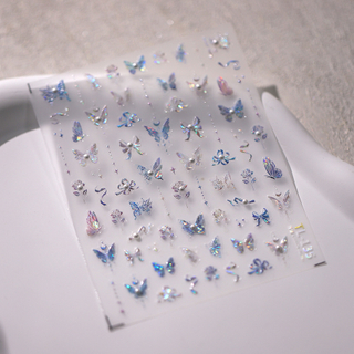 Iron New Technology 3d Butterfly Nail Sticker with Nail Decoration