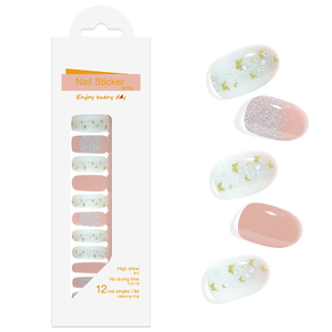 No-bake Nail Sticker High-grade Nail Polish Film 12pcs Summer Nail Accessories Environmentally Friendly Waterproof Nail Stickers