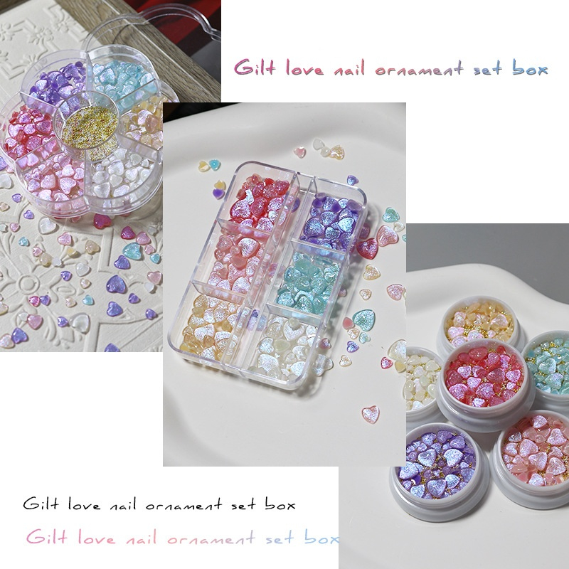 Wholesale Love Nail Accessories Resin Love Flatback Heart Nail Decoration for Nail Beauty