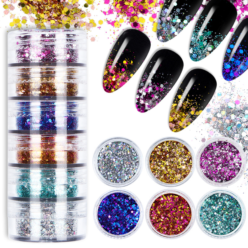 Holographic Glitter for Filling Rainbow Nail Sequins