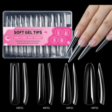 192pcs/box 4 Shapes in 1 Box Extra Long Nail Soft Gel Tips