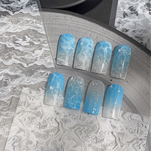Summer White Wave Pattern Ultar Thin Nail Sticker