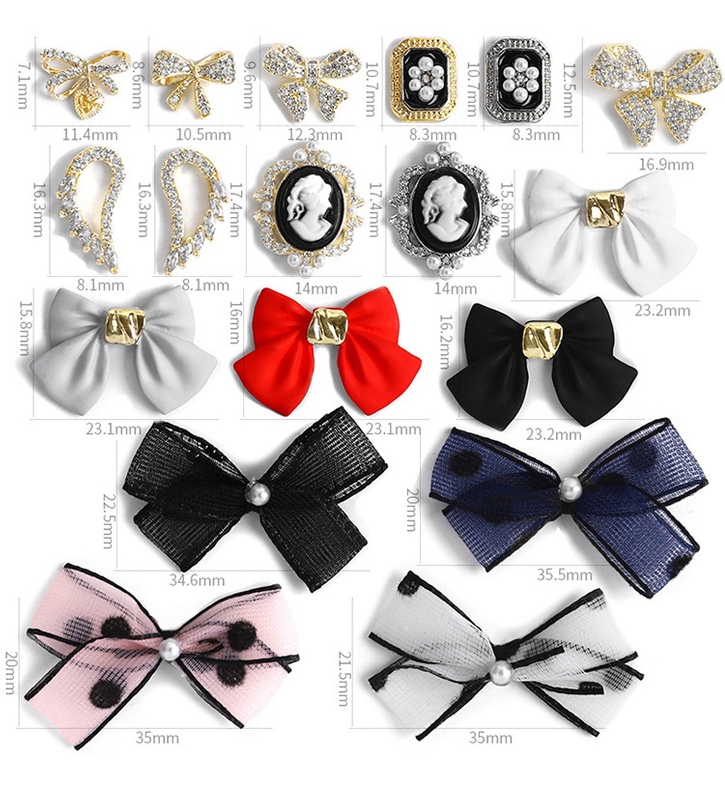 Nail Japanese Nail Art Bow Jewelry Frosted Alloy Ribbon Nail Jewelry