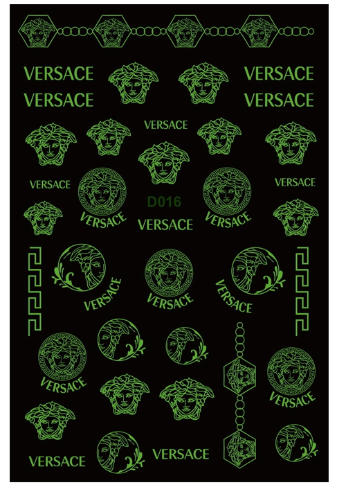 D016 Glow IN Night Brand Logo 3D Nail Art Sticker