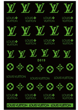 D019 Glow In Night Brand Logo 3D Nail Art Sticker
