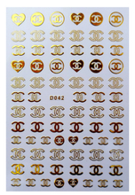 D042 CHANEL Brand Logo 3D Nail Art Sticker 