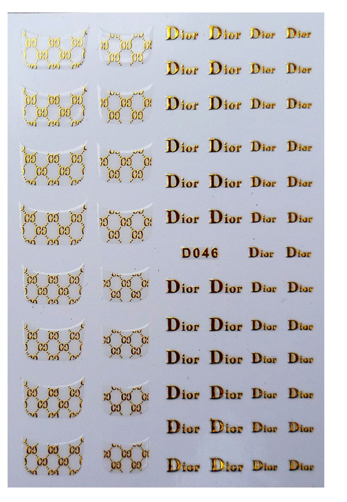 D046 Brand Logo 3D Nail Art Sticker 