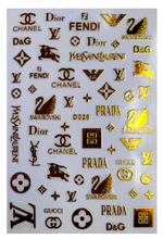 D026 Brand Logo 3D Nail Art Sticker 6 colors available