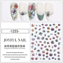 JOYFUL 1245-1256 Metallic Laser Holograohic Flowers Nail Sticker 2021 New