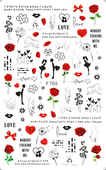F705 The Valentine's Day Nail Sticker 2020 New
