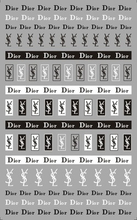 YSL Black & white color Brand Logo 3D Nail Art Sticker