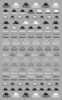 Kappa Black & white color Brand Logo 3D Nail Art Sticker