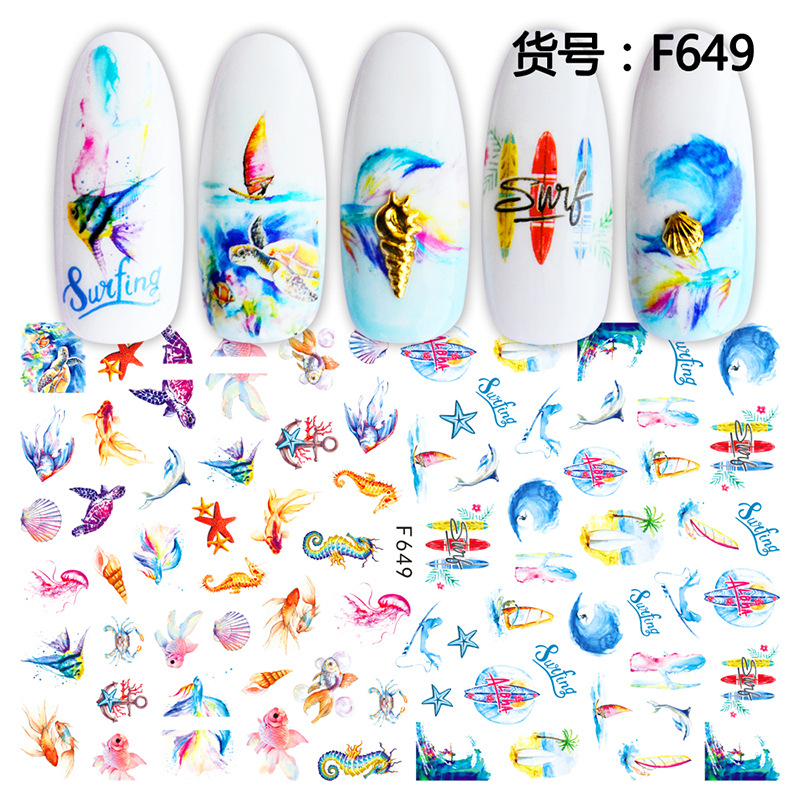F649 Sunfing 3D Nail Sticker 