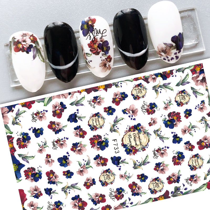 F733 Flower Self-adhesive Nail Sticker 2021 New