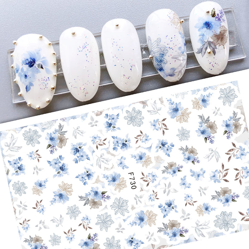 F730 Flower Self-adhesive Nail Sticker 2021 New