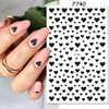 F740 Heart Black White Color Self-adhesive Nail Sticker 2021 New