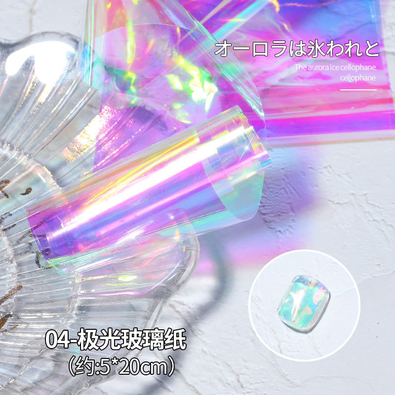 Colorful Glass Paper Nail Art Stickers