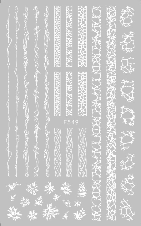 F549 4 Colors Gold Silver Black White 3D Self Adhesive Nail Art Sticker