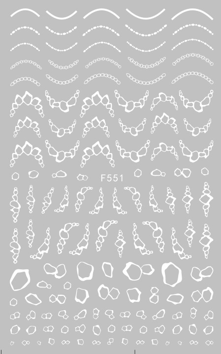F551 4 Colors Gold Silver Black White 3D Self Adhesive Nail Art Sticker