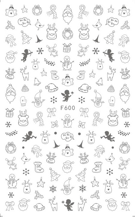 F600 The Hallowmas 3D Self Adhesive Nail Art Sticker Gold Silver 2 Colors Available