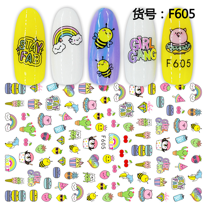 F605 The Autumn Fall season 3D Self Adhesive Nail Art Sticker 