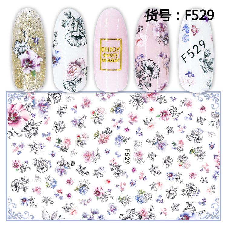 F529 3D Self Adhesive Nail Art Sticker