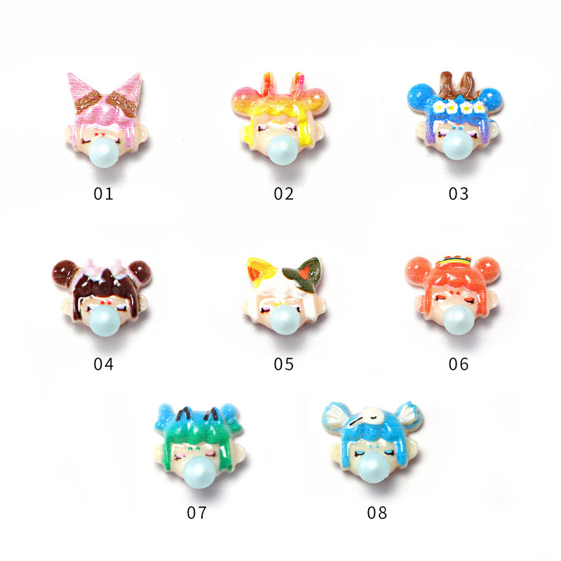 Girl Cartoon Nail Decoration