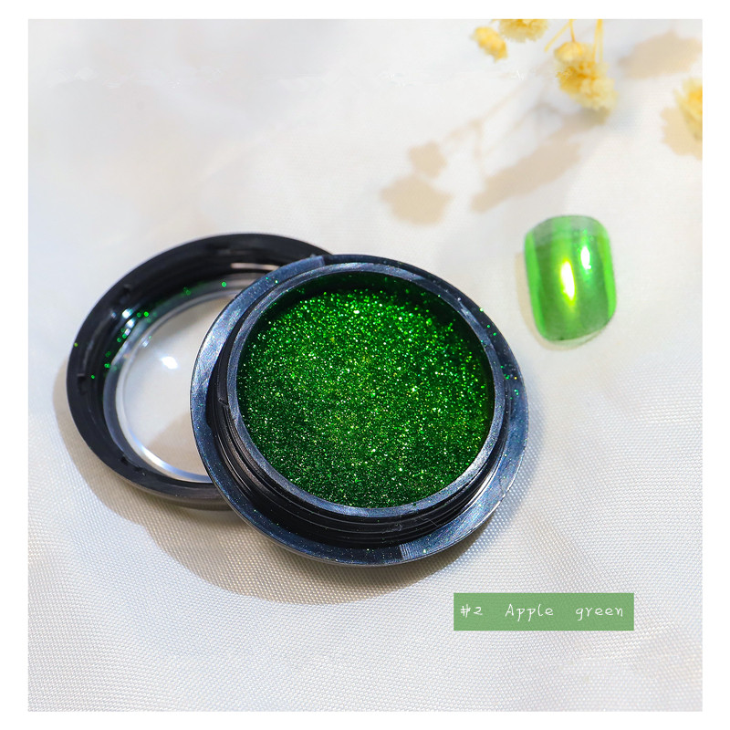 Nail Grape Apple Green Mirrow Powder