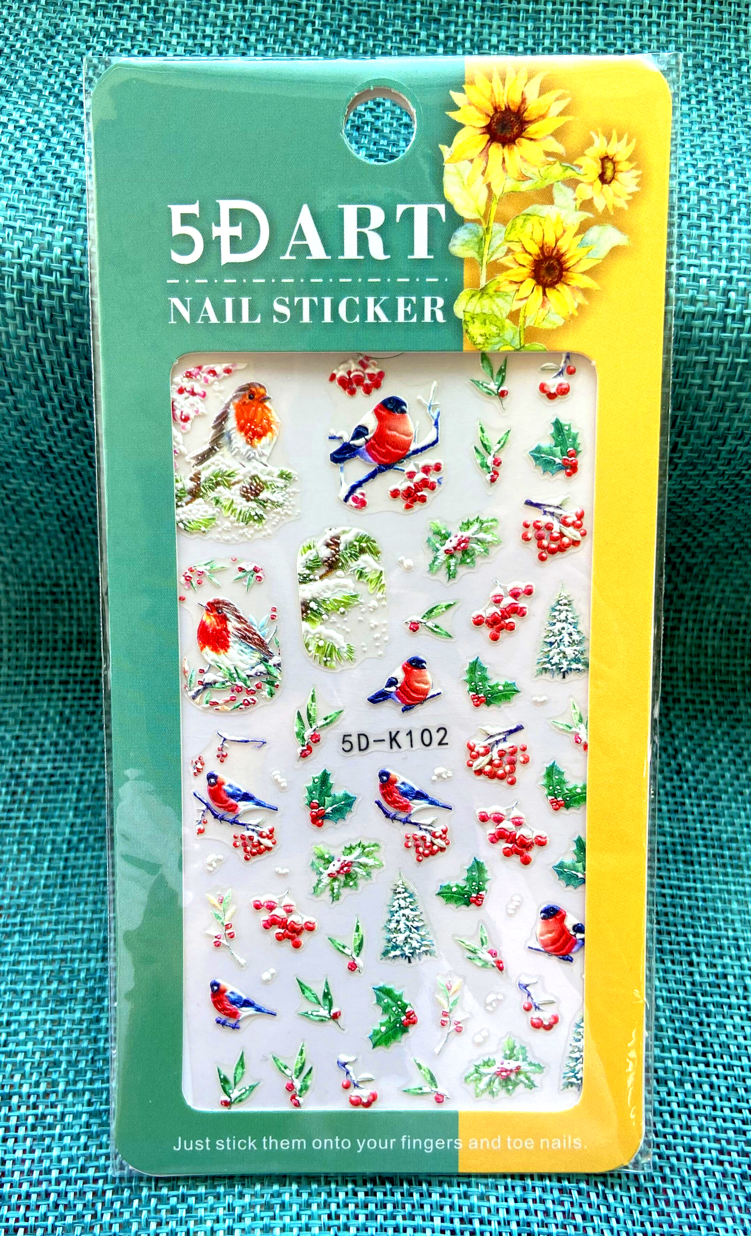 Merry Christmas 5D Embossed Nail Sticker