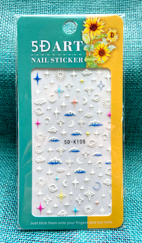 Cloud Heart Star 5D Embossed Nail Sticker
