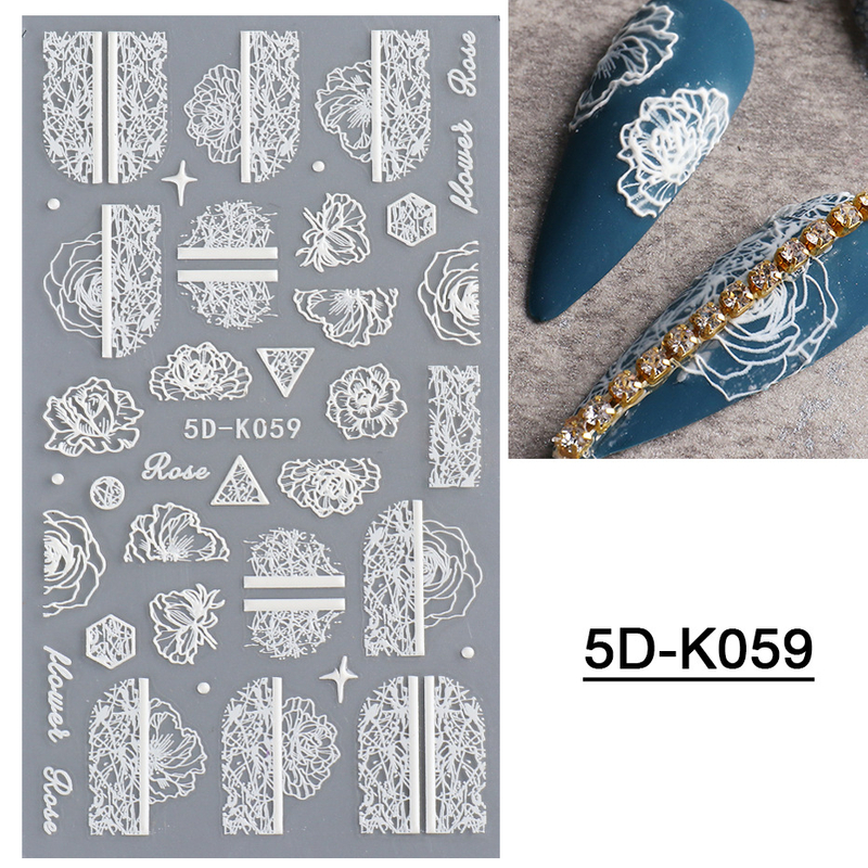 5D Embossed Lace Nail Sticker