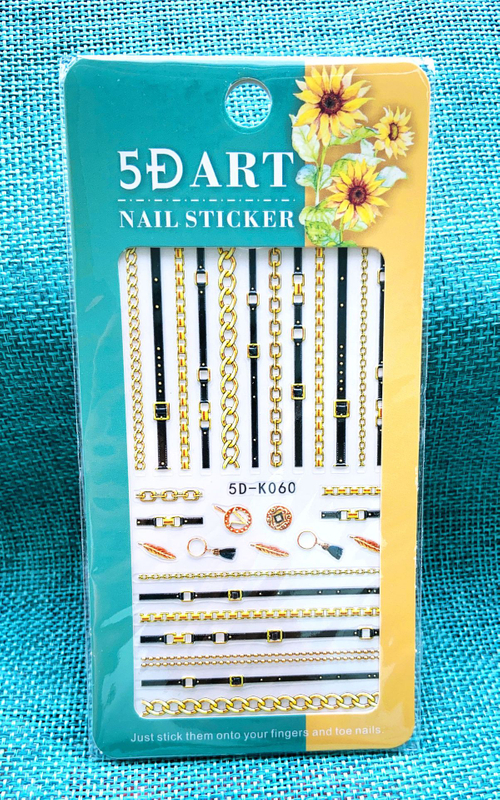 5D Embossed Chain Nail Sticker