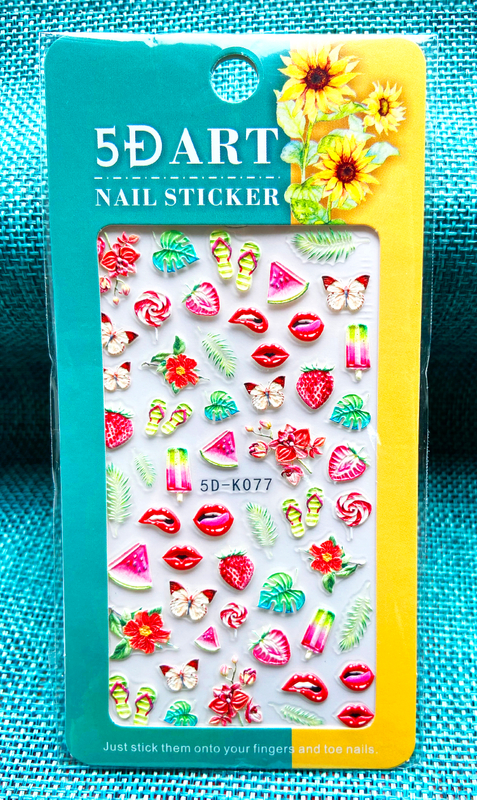 5D Embossed Summer Nail Sticker