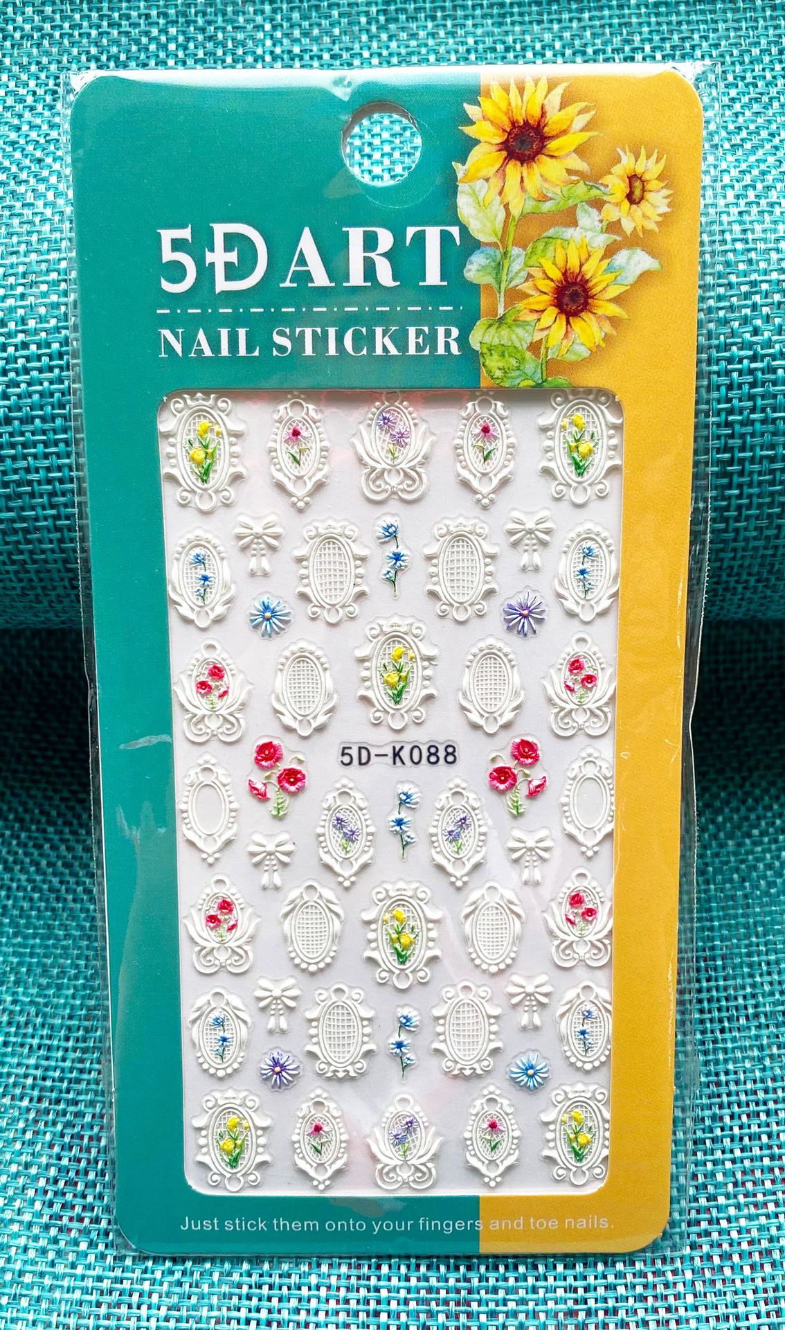 5D Embossed Retro Style Nail Sticker