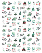 WG747-756 Christmas Snowflake New Year Nail Sticker