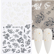 5D Embossed Lace Flower Nail sticker