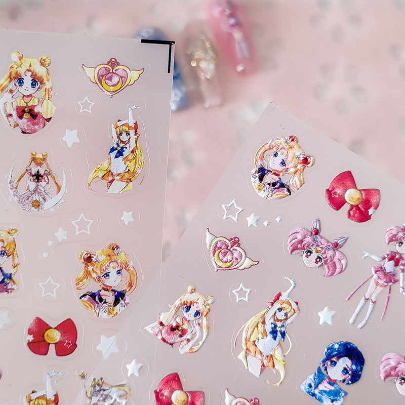 Sailor Moon Embossed Thin Cartoon Cute Nail Sticker