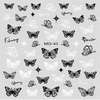 Embossed Black White Butterfly Nail Sticker Nail DIY Decoration