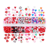 12 Grid Valentine's Clay Mixed Style Heart Polymer Clay