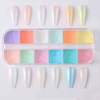 12 Color Pearl Nail Powder Glitter Dust Aurora Solid Mirror Holographic Chrome Nail Powder 