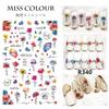 Flower Silk Ribbon Adhesive Nail Sticker