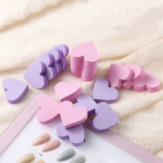 20 pcs/bag Double Side Heart-shaped Nail Sponge File