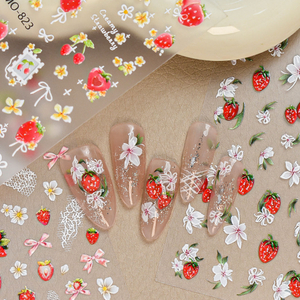 New Creamy Strawberry Nail Diy Sticker Nail Decoration