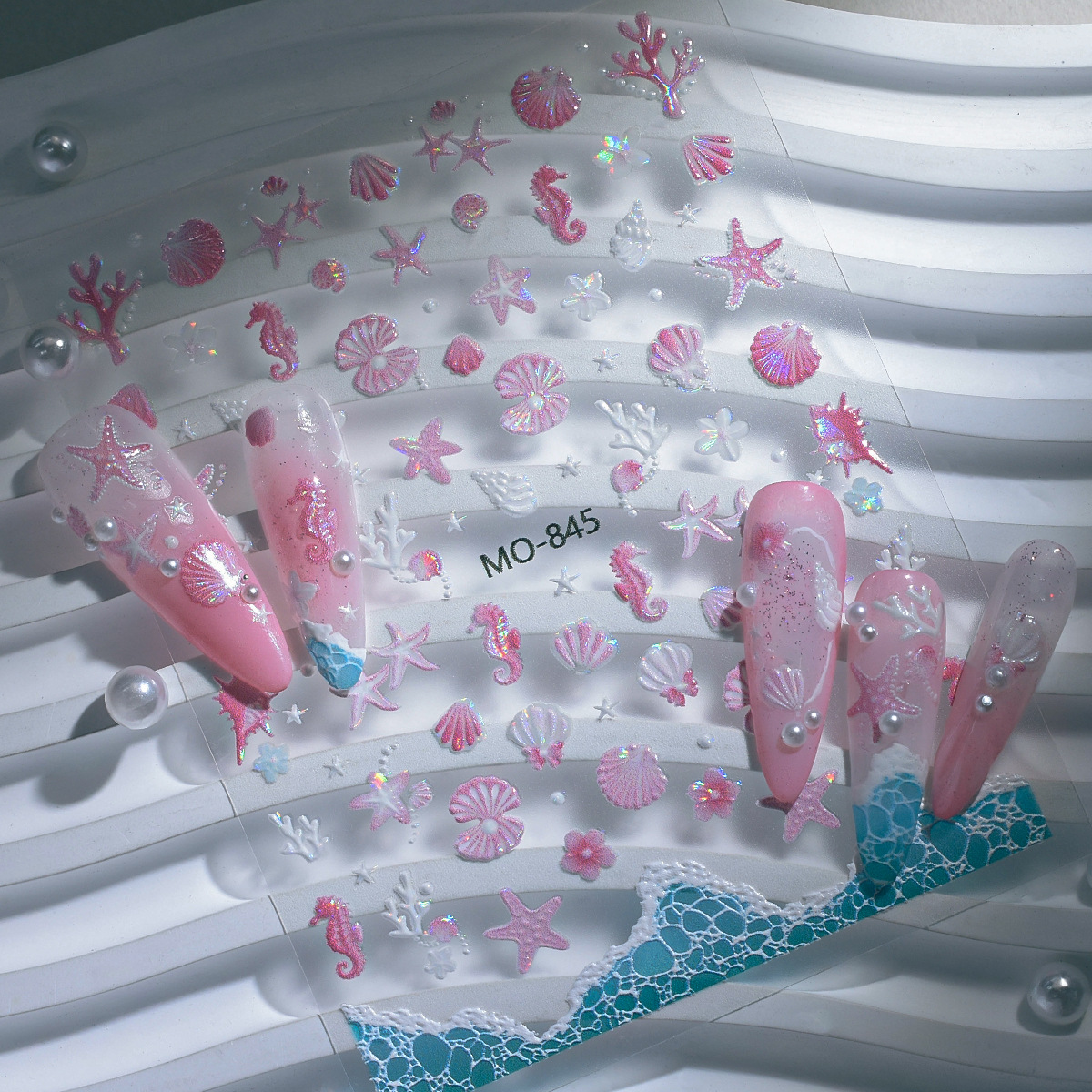New Summer Waves Shell Nail Sticker